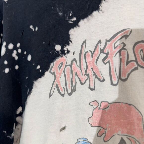 Pink Floyd In Concert Band Tee Distressed Bleached Vintage Style Grunge Y2K L - Picture 3 of 13